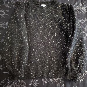 Elegant Black Speckled Women's Sweater